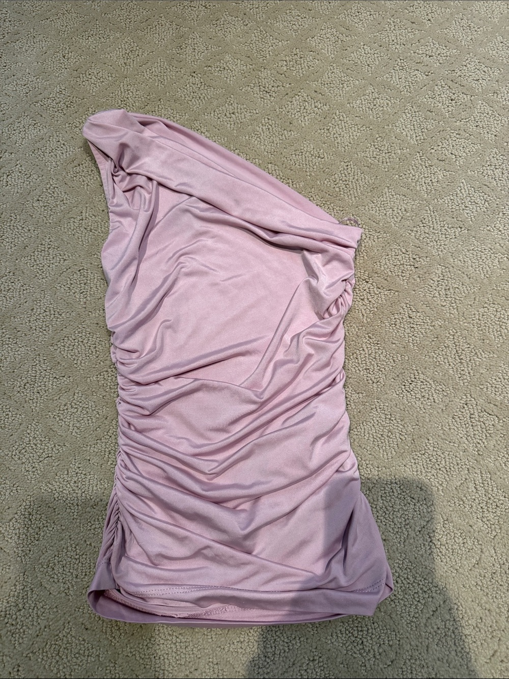 Anthropologie One-Shoulder Ruched Pink Womenโs Top